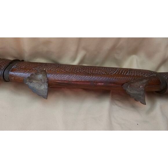 Vintage Wood and Brass Fish Carving Set - Picture 10 of 14